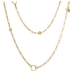 Modern John Hardy Bamboo Collection Citrine Station Necklace in 18K Gold
