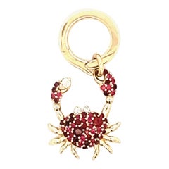 Adina Reyter One of a Kind Ruby + Garnet + Diamond Crab Charm