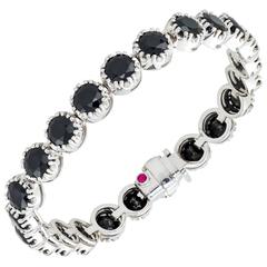 Roberto Coin Bracelet 18 Karat White Gold with Onyx and Signature Ruby