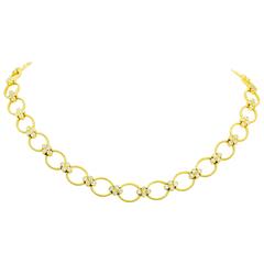 Leslie Greene 18 Karat Yellow Gold Necklace, Diamonds 1.60 Carat