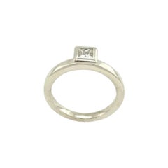 Unique 0.24ct Princess Cut Solitaire Ring in 18ct Gold by Meister