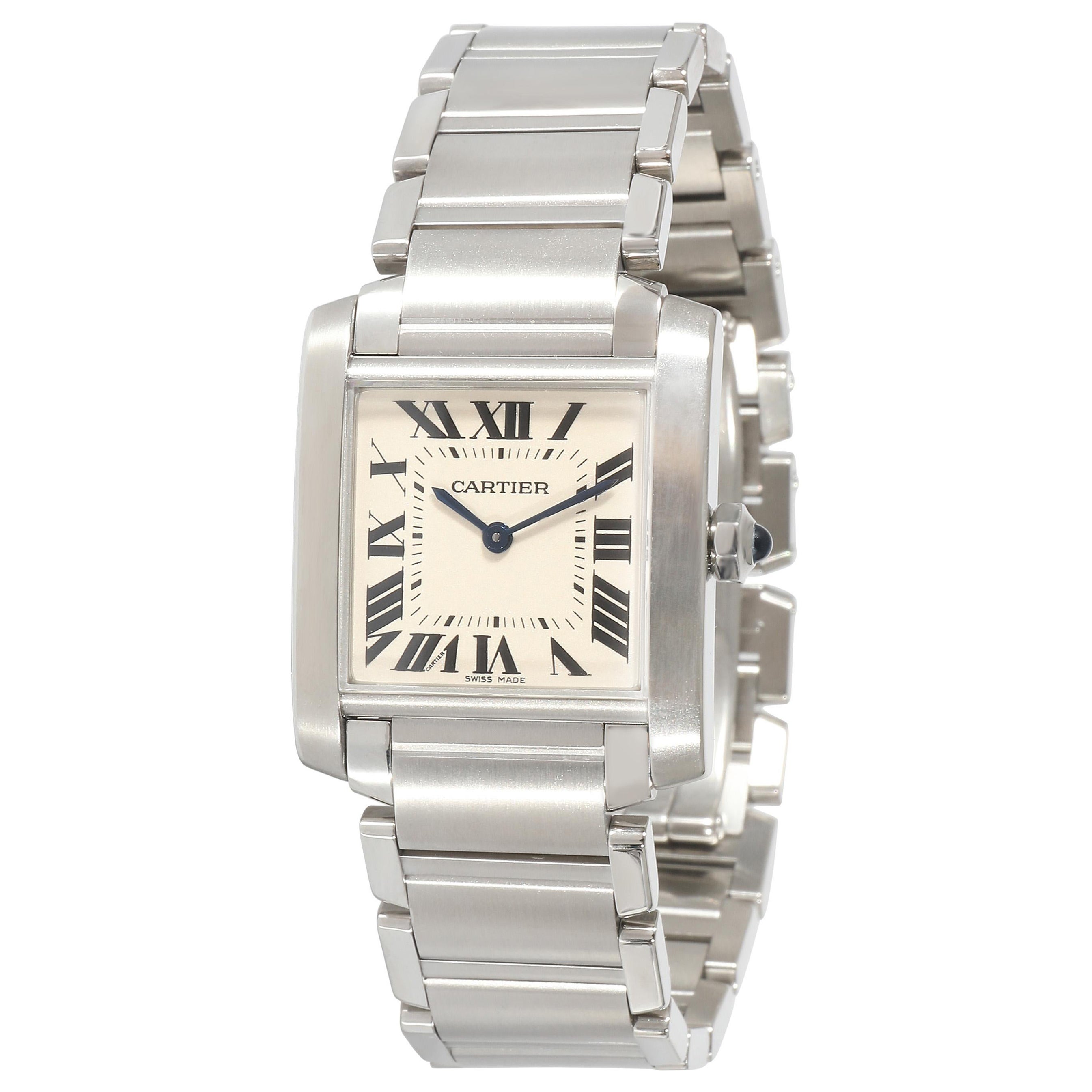 Cartier Tank Francaise Medium Quartz SS Silver Dial Women's Watch WSTA0074