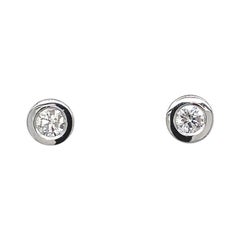 0.29ct Diamond Studs Earrings in Rubover Setting in 18ct White Gold