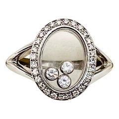 Chopard Happy Diamond 18K White Gold & Diamond Ring Size 7.75