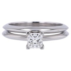 Tiffany & Co. Bague de fiançailles et alliance en diamant taille Princesse
