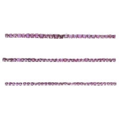 Natural Pink Sapphire Bracelets 3 sets asscher cut stone For Fine Jewelry gems