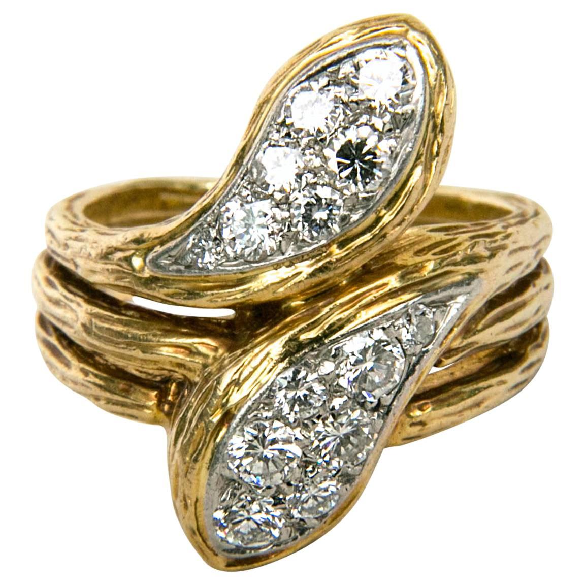 Van Cleef & Arpels Gold Diamond Snake Ring
