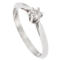 Solitaire Diamond White Gold 18K Ring