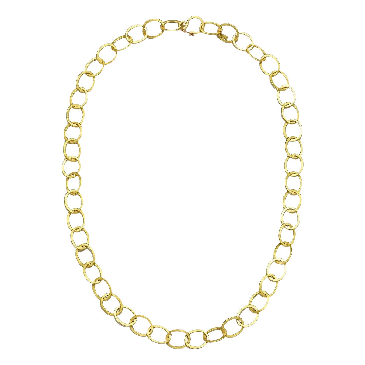 Faye Kim 18 Karat Gold Oval Planished XL Link Chain For Sale