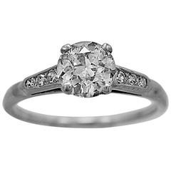 Art Deco 1.00 Carat Diamond Platinum Engagement Ring