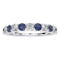 1981 Classic Collection Ring: 0.45Ct Diamond & 0.7Ct Sapphire in 14K White Gold