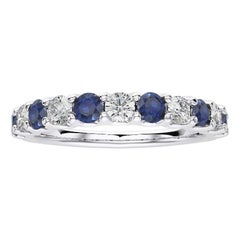 1981 Classic Collection Ring: 0.45Ct Diamond & 0.7Ct Sapphire in 18K White Gold