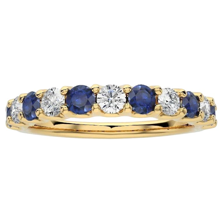 1981 Classic Collection Ring: 0.45Ct Diamond & 0.7Ct Sapphire in 18K Yellow Gold For Sale