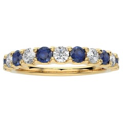 1981 Classic Collection Ring: 0.45Ct Diamond & 0.7Ct Sapphire in 18K Yellow Gold
