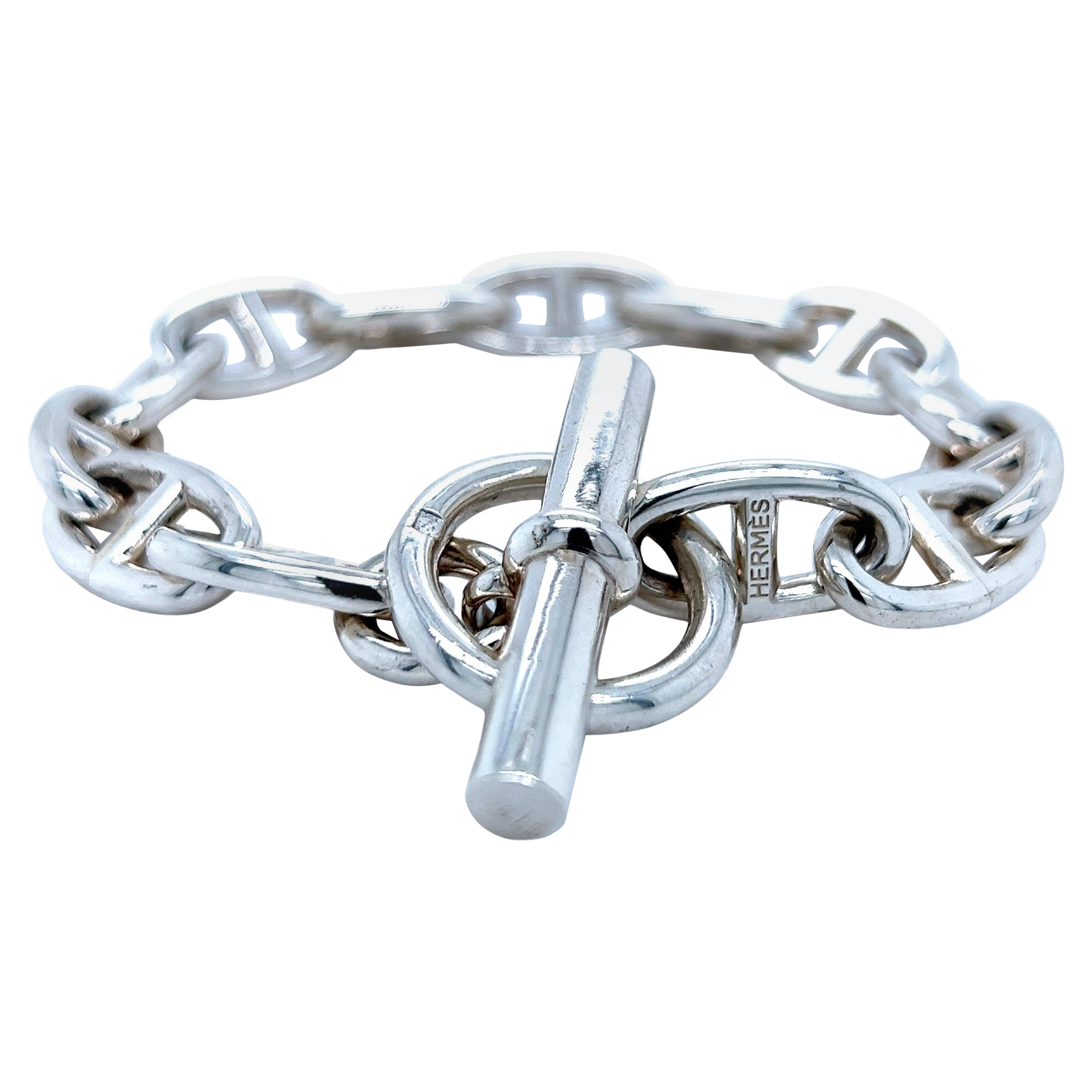 Louis Vuitton Monogram Tied Up Bracelet Silver Metal. Size L