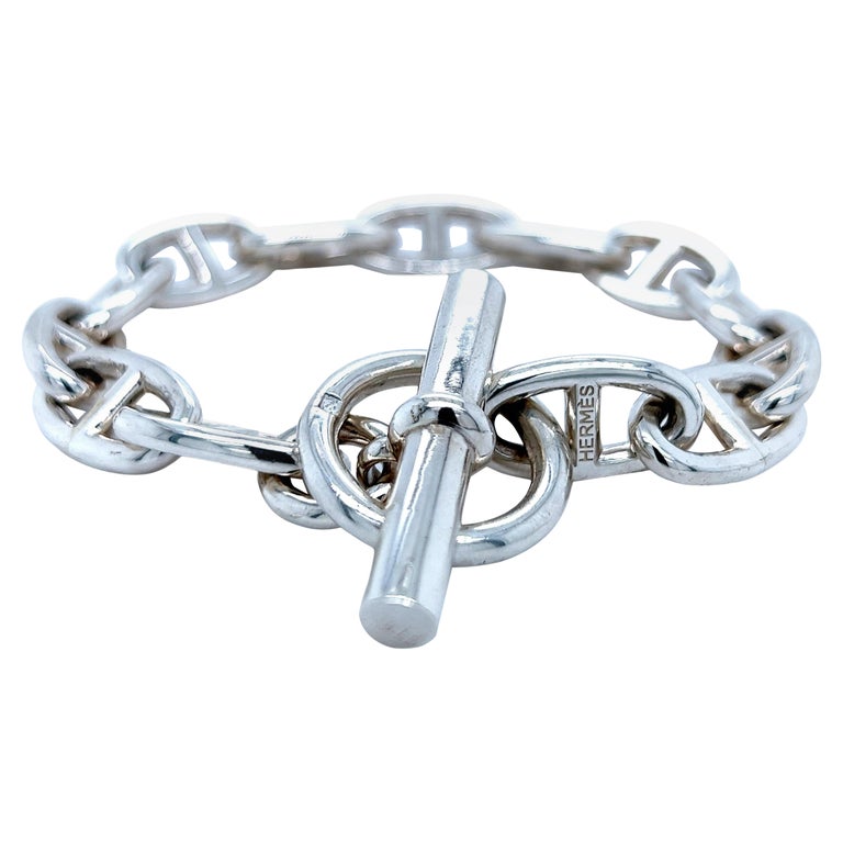 Hermes plume Mors articulated bracelet in silver