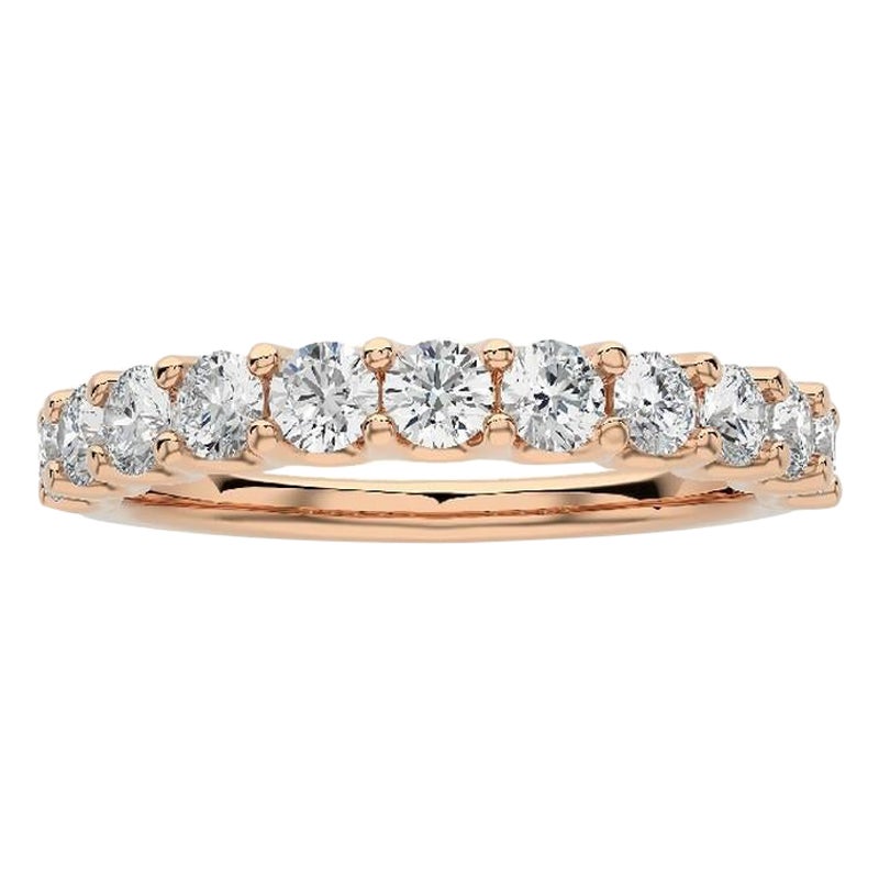 Wedding Band Ring 1981 Classic Collection: 0.9 Carat Diamonds in 14K Rose Gold For Sale