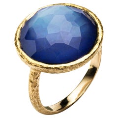 Alex Jona Quartz Lapis Lazuli 18 Karat Yellow Gold Ring