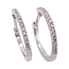 0.13ct Round Diamond Hoop Earrings in 18ct White Gold