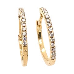 0.13ct Round Diamond Hoop Earrings in 18ct Yellow Gold