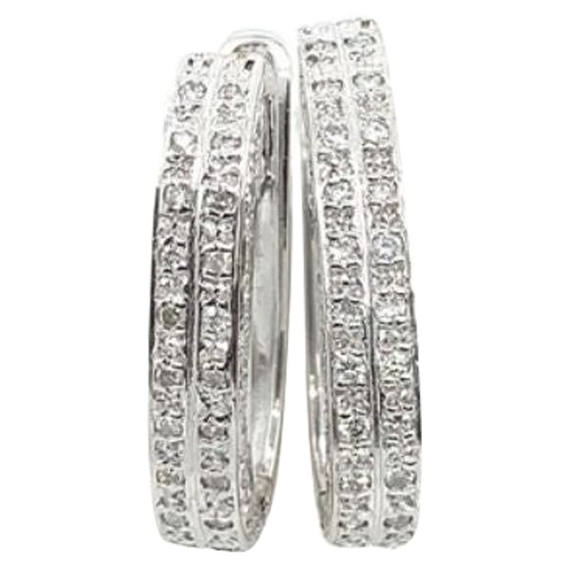 Huggie Earrings Set with 0.80ct of Diamonds in 18ct White Gold