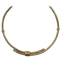 Tube Necklace in Silver and 18ct Yellow Gold