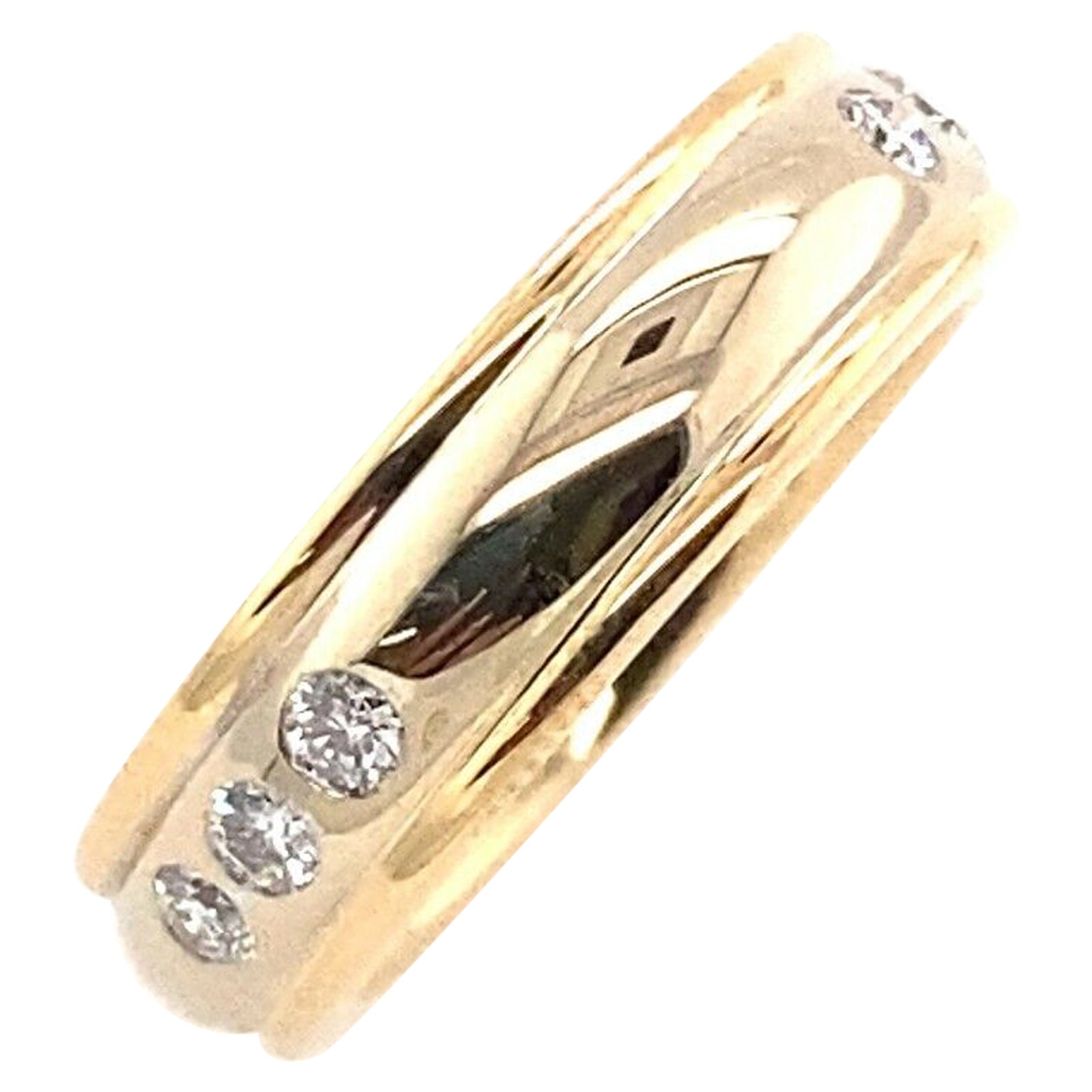 0,27ct Runder Diamant Ring mit 9 F/VS in Gelb- und Weißgold