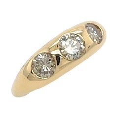 3-Sone Diamond Rub Over Ring Set with Diamonds in 18ct Yellow Gold