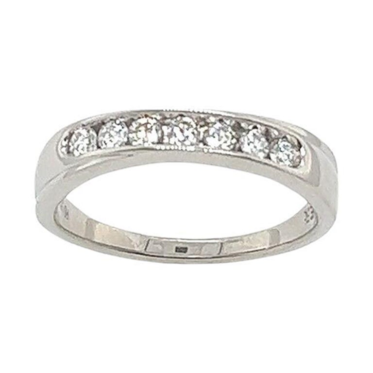 Platinum Diamond Set Eternity/Wedding Ring with 7 Diamonds For Sale