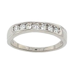 Used Platinum Diamond Set Eternity/Wedding Ring with 7 Diamonds