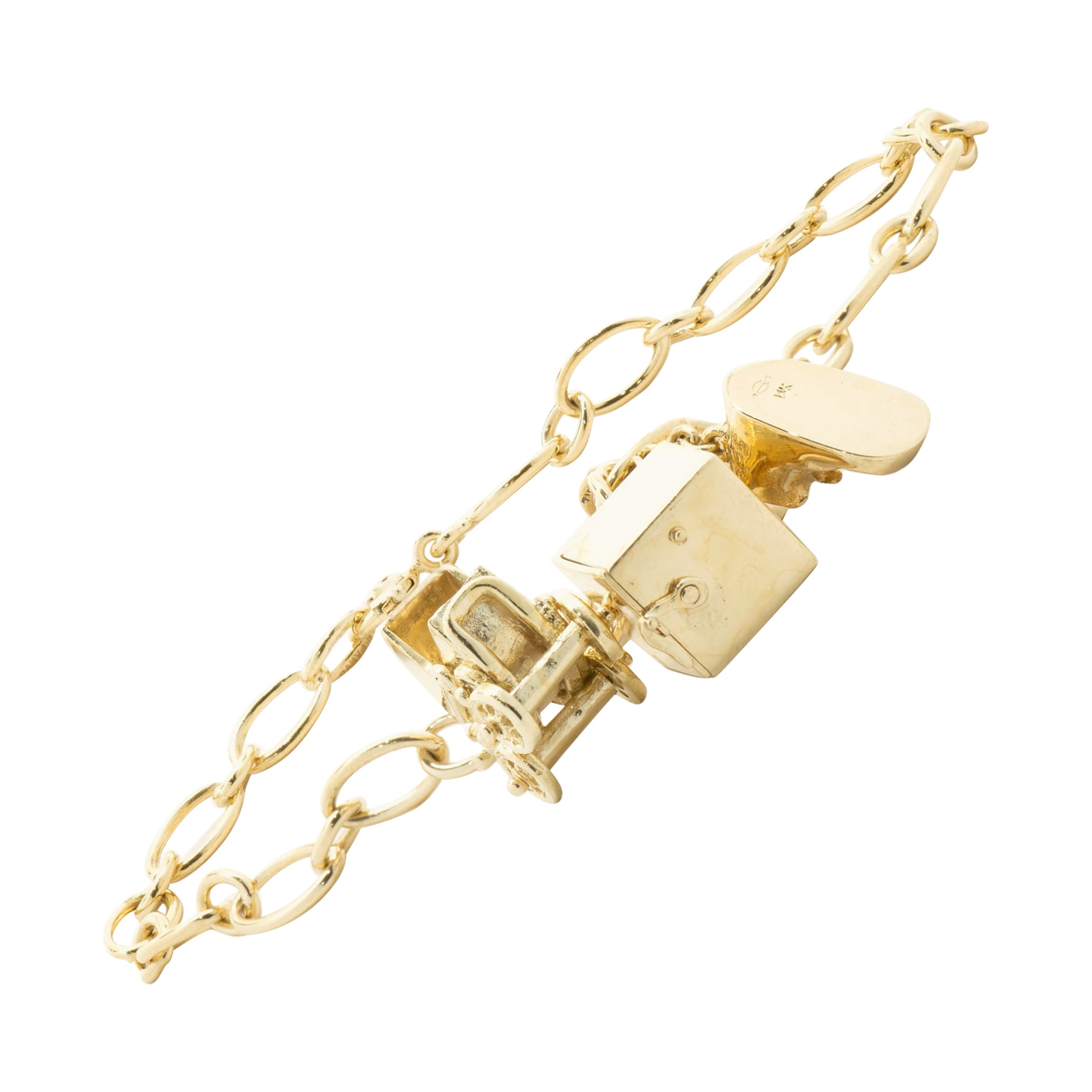 Tiffany & Co. 14 Karat Yellow Gold Vintage Charm Bracelet