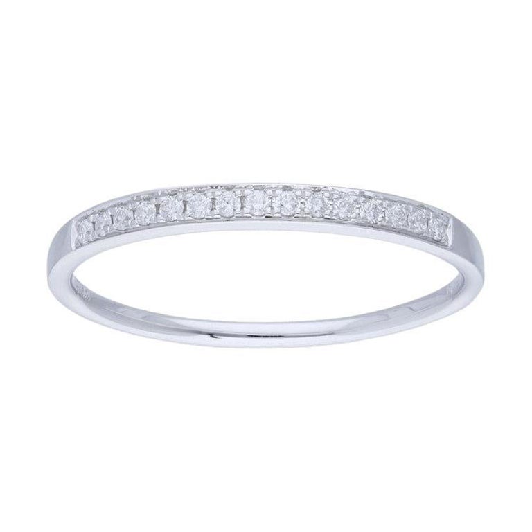 0.09 Carat Diamonds Wedding Band 1981 Classic Collection Ring in 18K White Gold For Sale