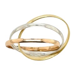 9ct Gold 3 Colour Ladies Russian Ring with 2mm Wide Bands