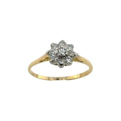 Vintage-Diamant-Cluster-Ring mit 0,25ct in 18ct Gelb- und Weißgold