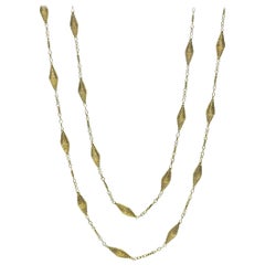 Vintage 14 Karat Yellow Gold Long Chain