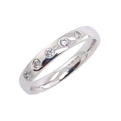 5-Diamond Rubover Set Wedding Ring Band with 0.125ct in 18ct White Gold