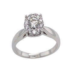 Bague solitaire classique en or blanc 18 ct avec 0,33 ct de diamants F/VS