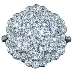 Diamant-Blumen-Cluster-Ring im edwardianischen Stil, insgesamt 3 Karat