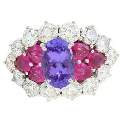 Luise Ruby Tanizanite Diamond Gold Ring 10