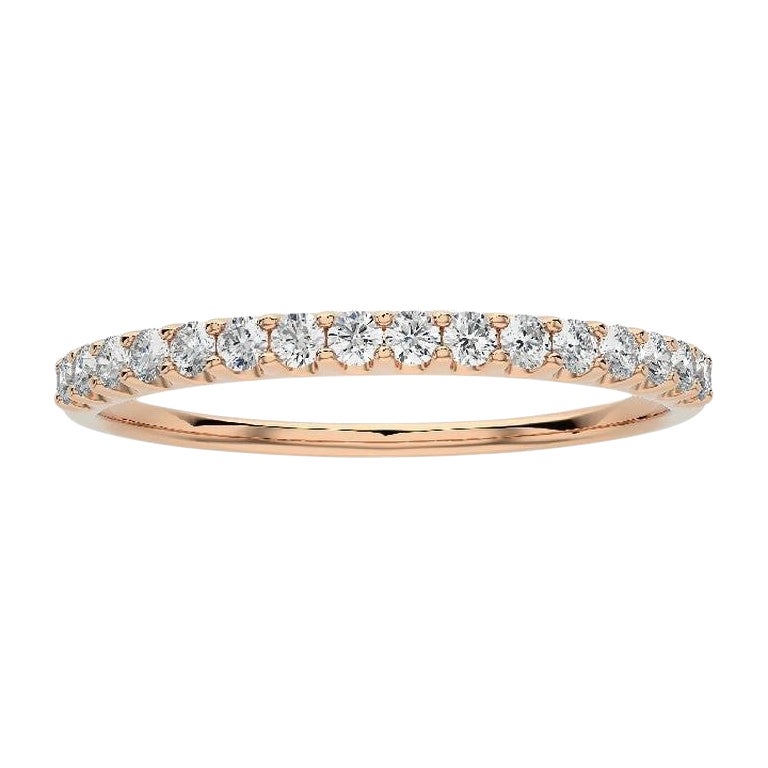 0.27 Carat Diamond Wedding Band 1981 Classic Collection Ring in 14K Rose Gold