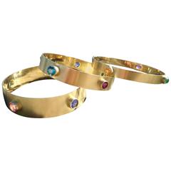 15.95 mm Gem Stone & 18kt Gold Bangle 6