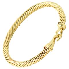 David Yurman Gold Cable Hook & Buckle Bracelet 5MM