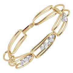 Rosario Navia Mara, bracelet à maillons pliés II en or 18 carats, platine et diamants