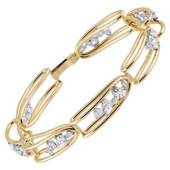 Rosario Navia Mara Folded Link Bracelet III in 18K Gold, Platinum, and Diamonds