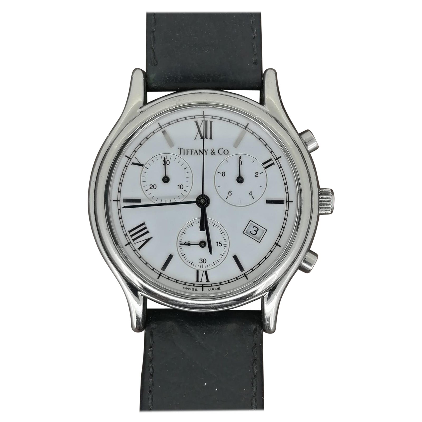 Tiffany & Co Chronograph Classical S/Steel Quartz 35mm Mens' Watch, c2000 +