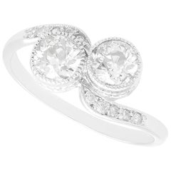 Antique 1.54 Carat Diamond and Platinum Twist Ring