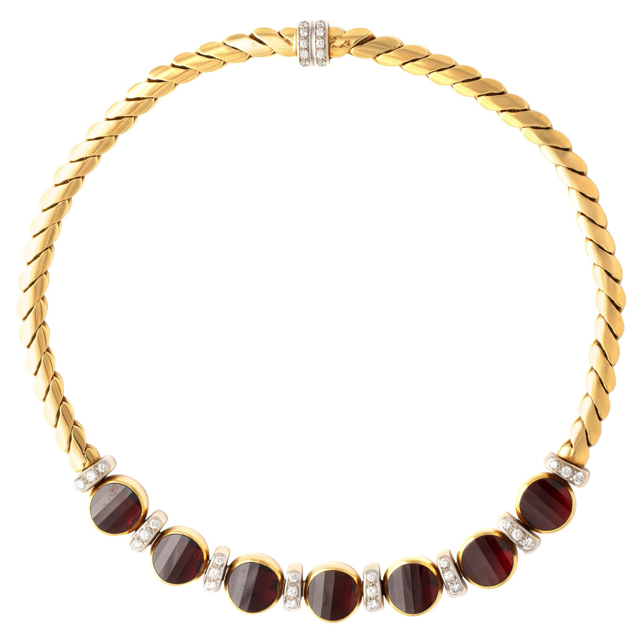 Pomellato Diamond Garnet Gold 18K Necklace