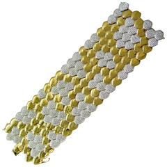 Diamond Gold Fish Scale Flexible Wide Bracelet 4