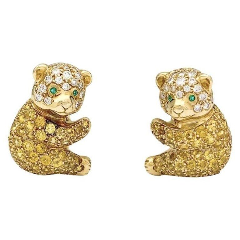Van Cleef & Arpels Bear Earrings in 18K Yellow Gold