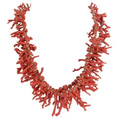Native American Branch Coral and Turquoise Necklace 1